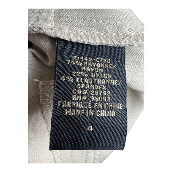 Renuar Womens Stretch Capri Khaki Beige Trousers Slacks Office Career 4 - Picture 4 of 6